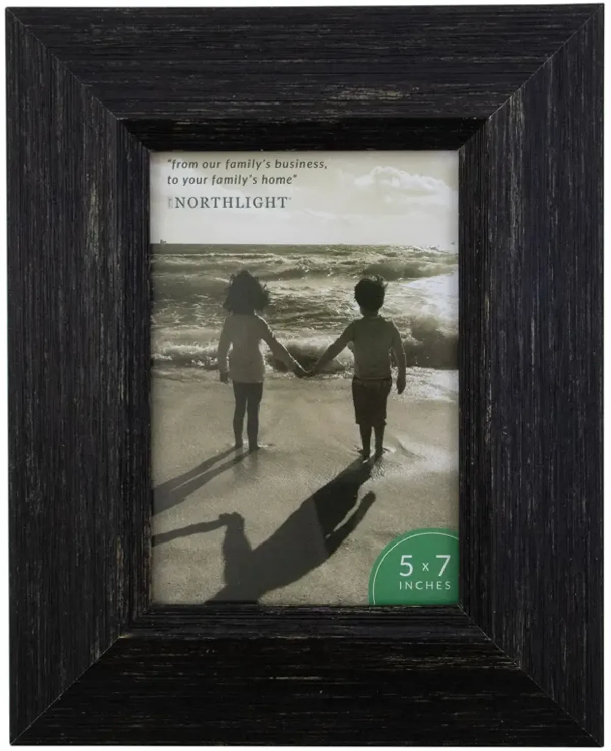 10" Distressed Finish Rectangular 5" x 7" Photo Picture Frame - Black