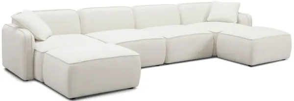 Travie Performance Corduroy Velvet 6-Piece Modular U-Sectional