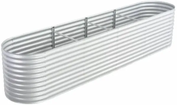 vidaXL Garden Raised Bed 157.4"x31.4"x31.8" galvanized Steel Silver