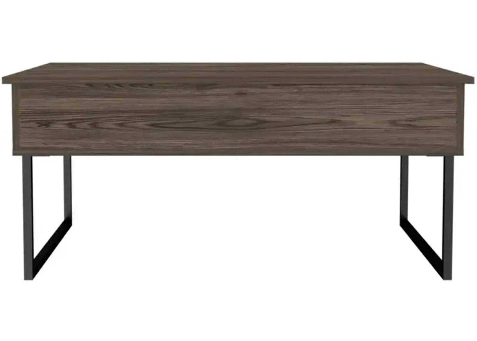 DEPOT E-SHOP Viena Lift Top Coffee Table, Flexible Shelf, Two Legs - Dark Walnut, For Living Room