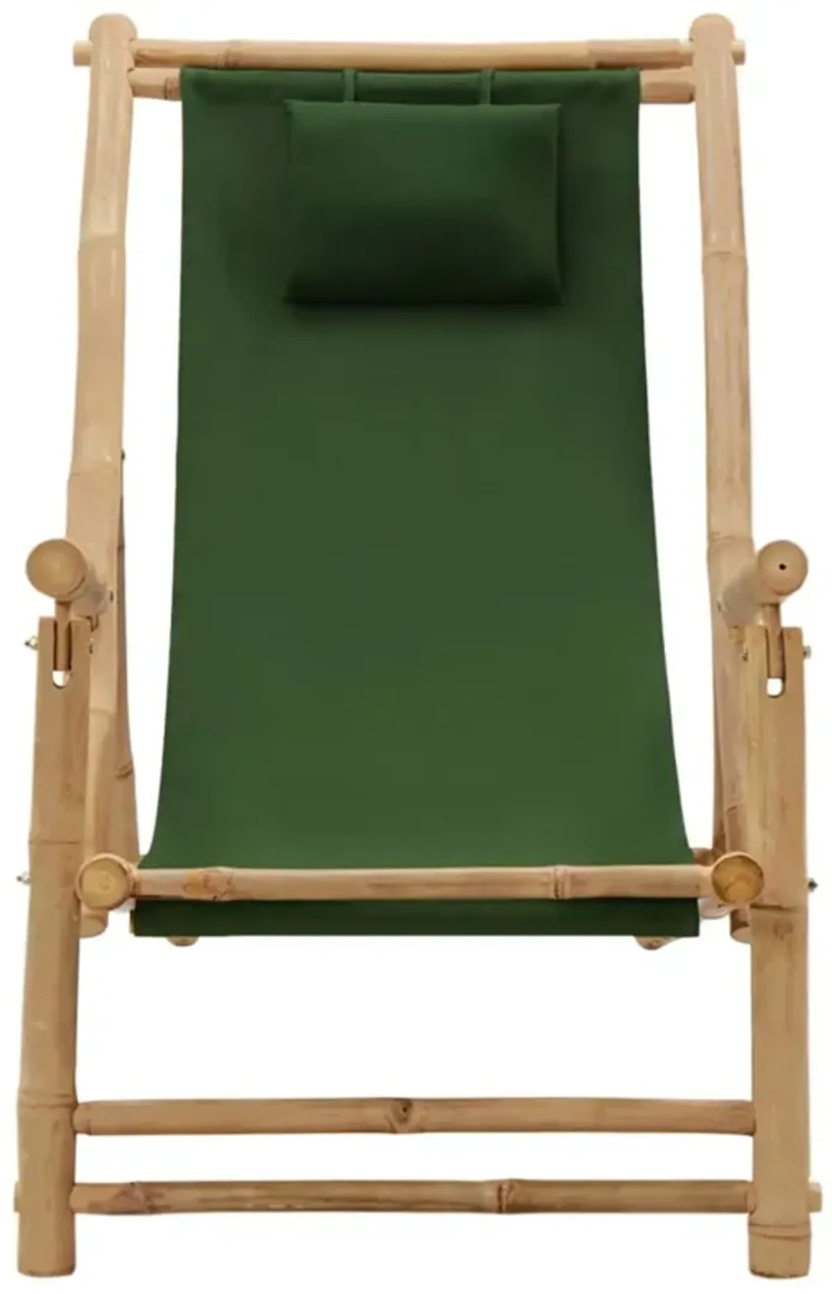 vidaXL Deck Chair Bamboo and Canvas Green