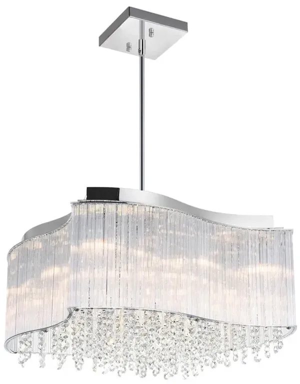 CWI Lighting Elsa 10 Light Drum Shade Chandelier With Chrome Finish