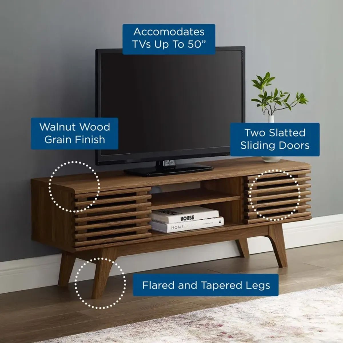 Render 46" Media Console TV Stand-Benzara