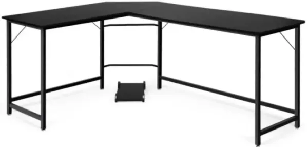 Hivvago L-Shaped Corner Computer Desk with CPU Stand and Spacious Surface