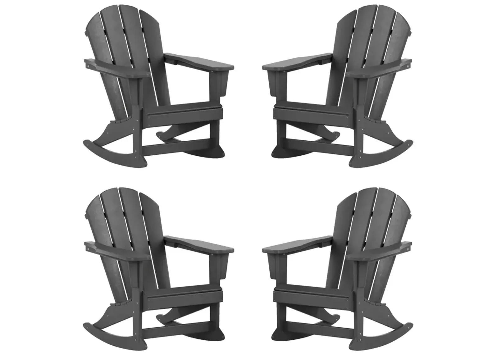 WestinTrends Outdoor Rocking Poly Adirondack Chair (Set Of 4)