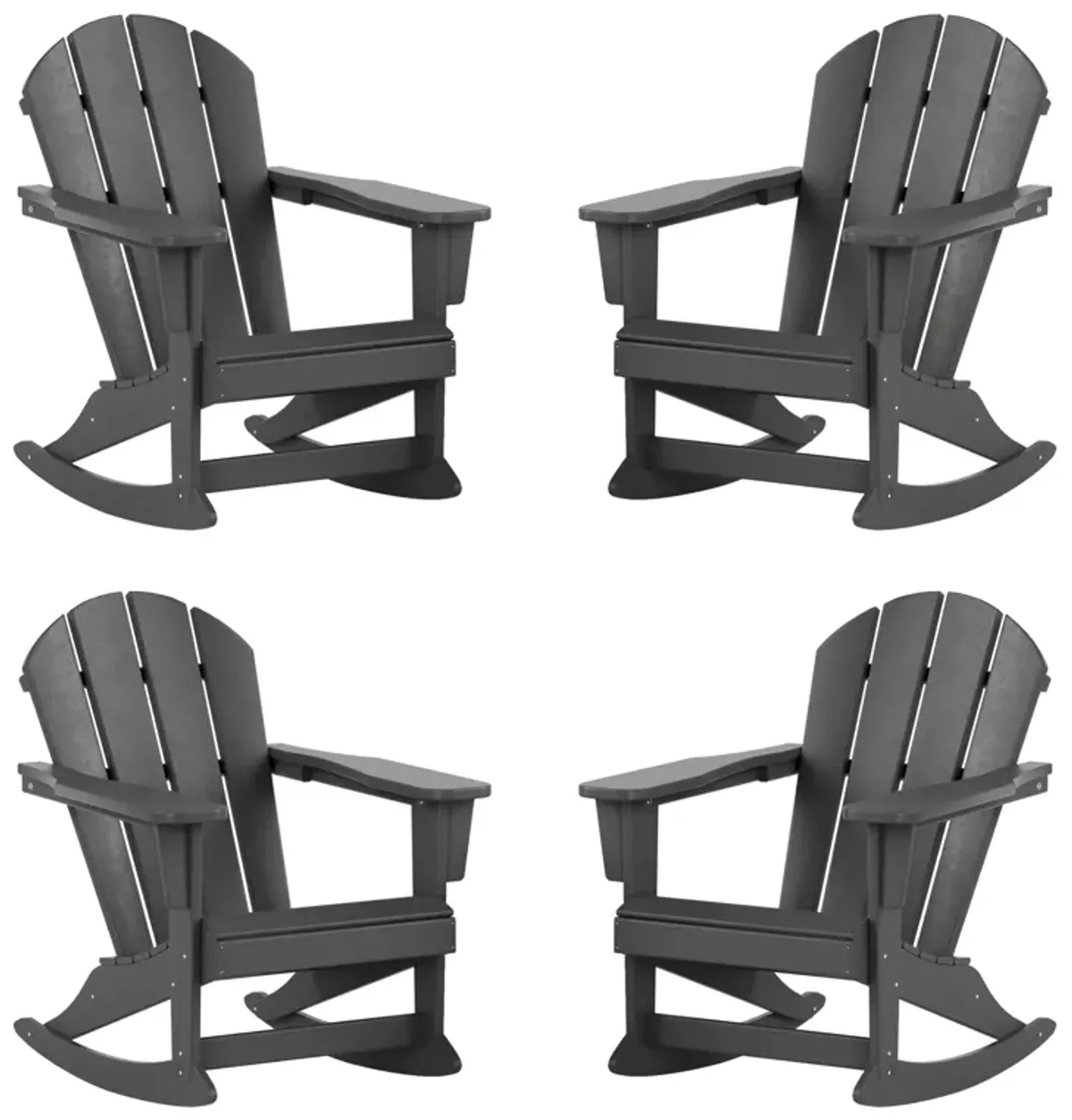 WestinTrends Outdoor Rocking Poly Adirondack Chair (Set Of 4)