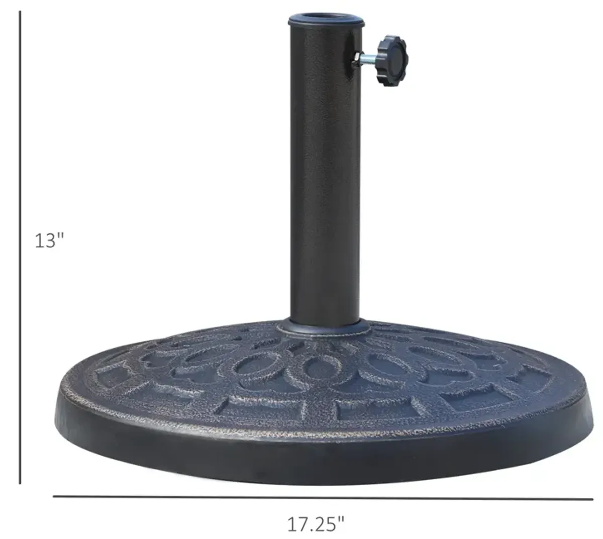 Decorative Shade Support: 17" Bronze 27lb Round Umbrella Base