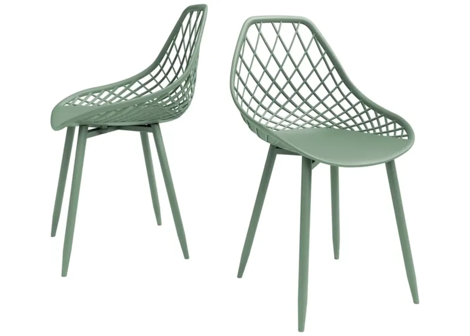 KURV® OUTDOOR & INDOOR ARMLESS DINING CHAIR (Set of 2)