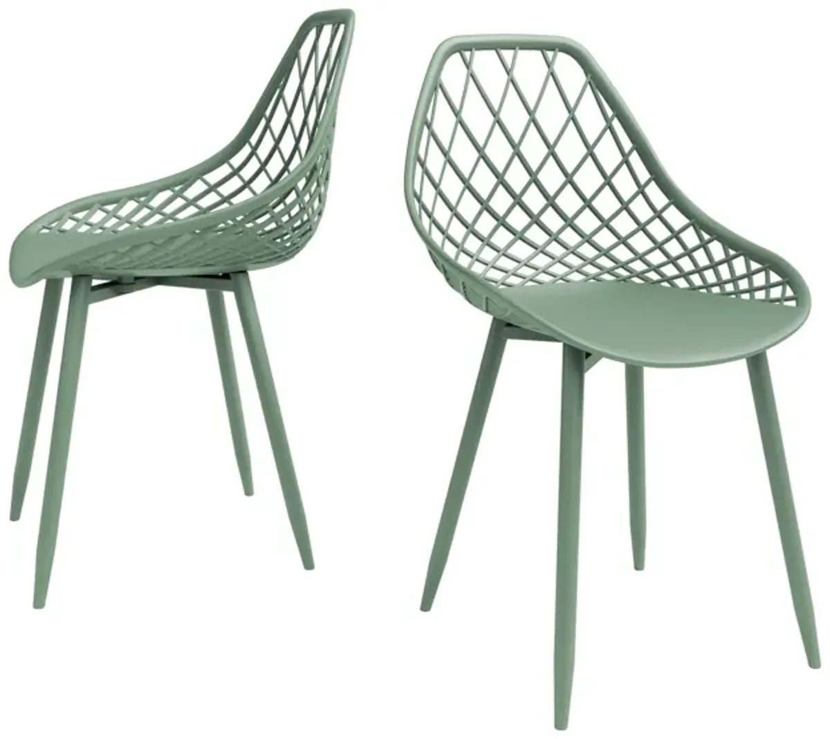 KURV® OUTDOOR & INDOOR ARMLESS DINING CHAIR (Set of 2)