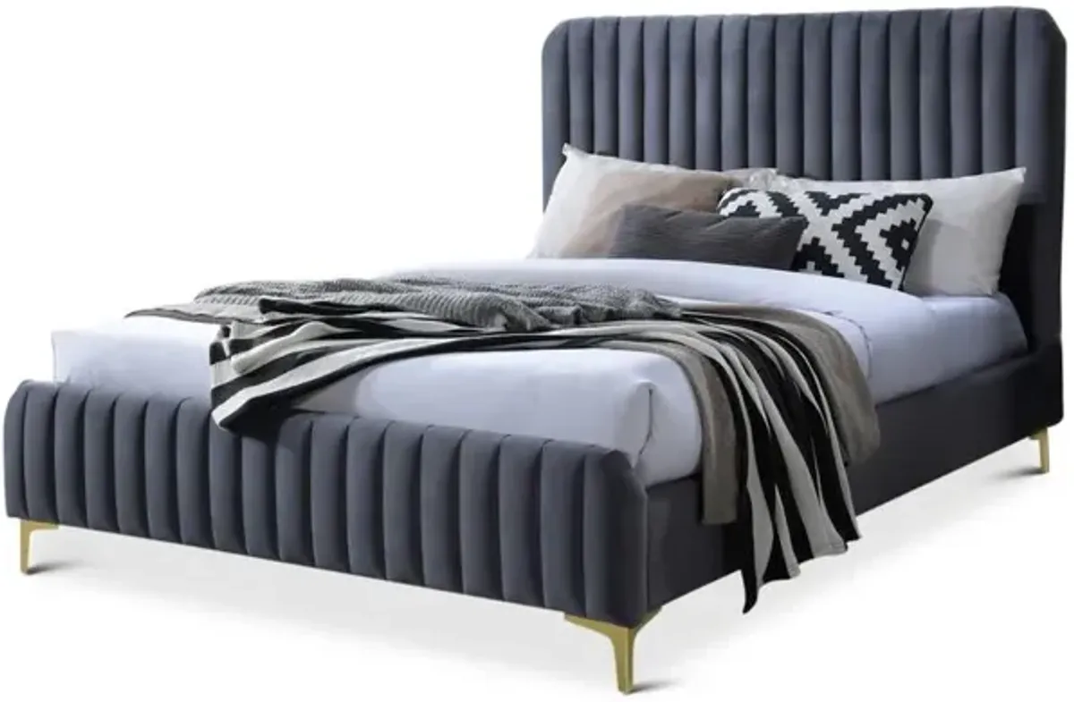 Ashcroft Furniture Co Bethany Queen Velvet Upholstered Platform Bed