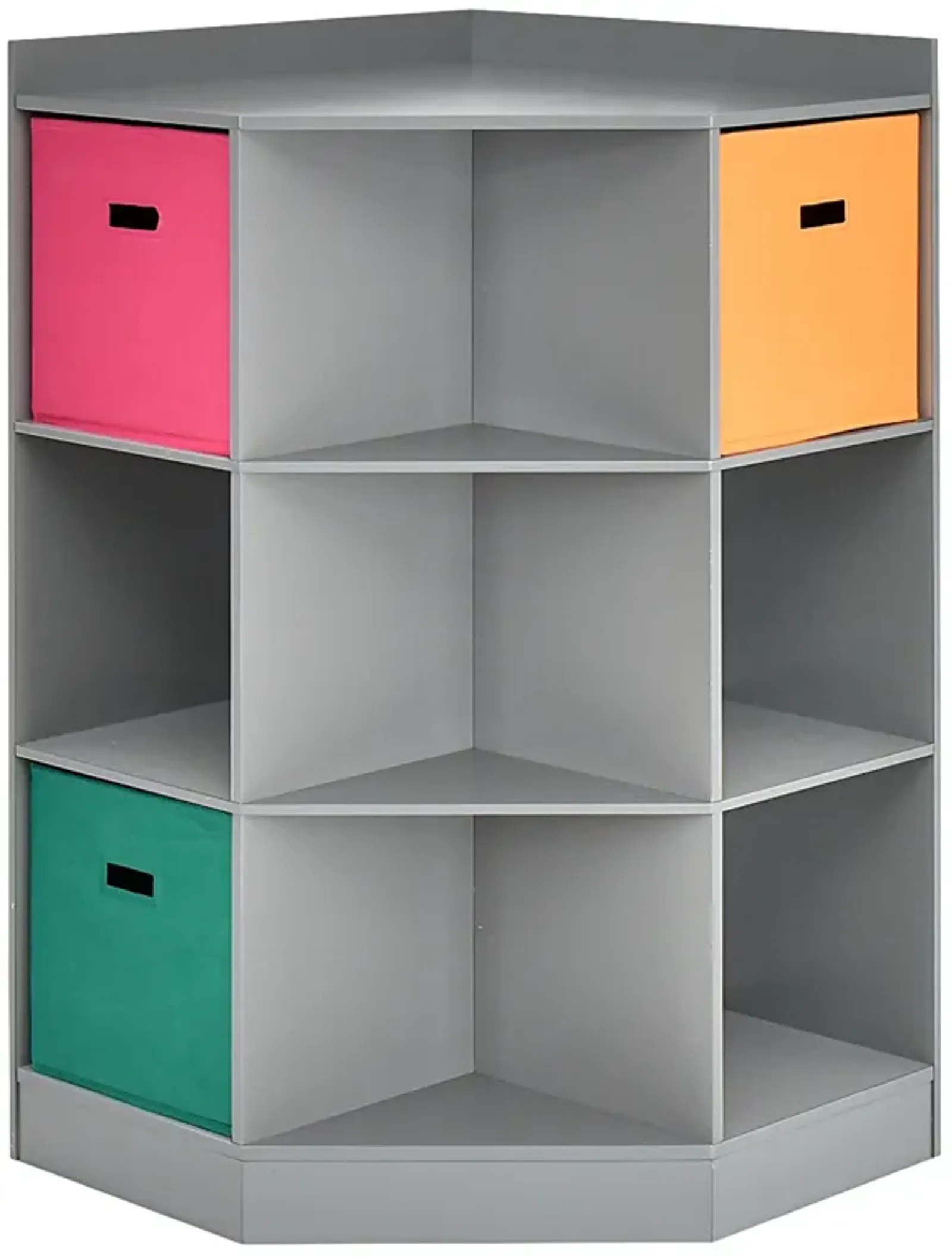 3-Tier Kids Storage Shelf Corner Cabinet with 3 Baskets