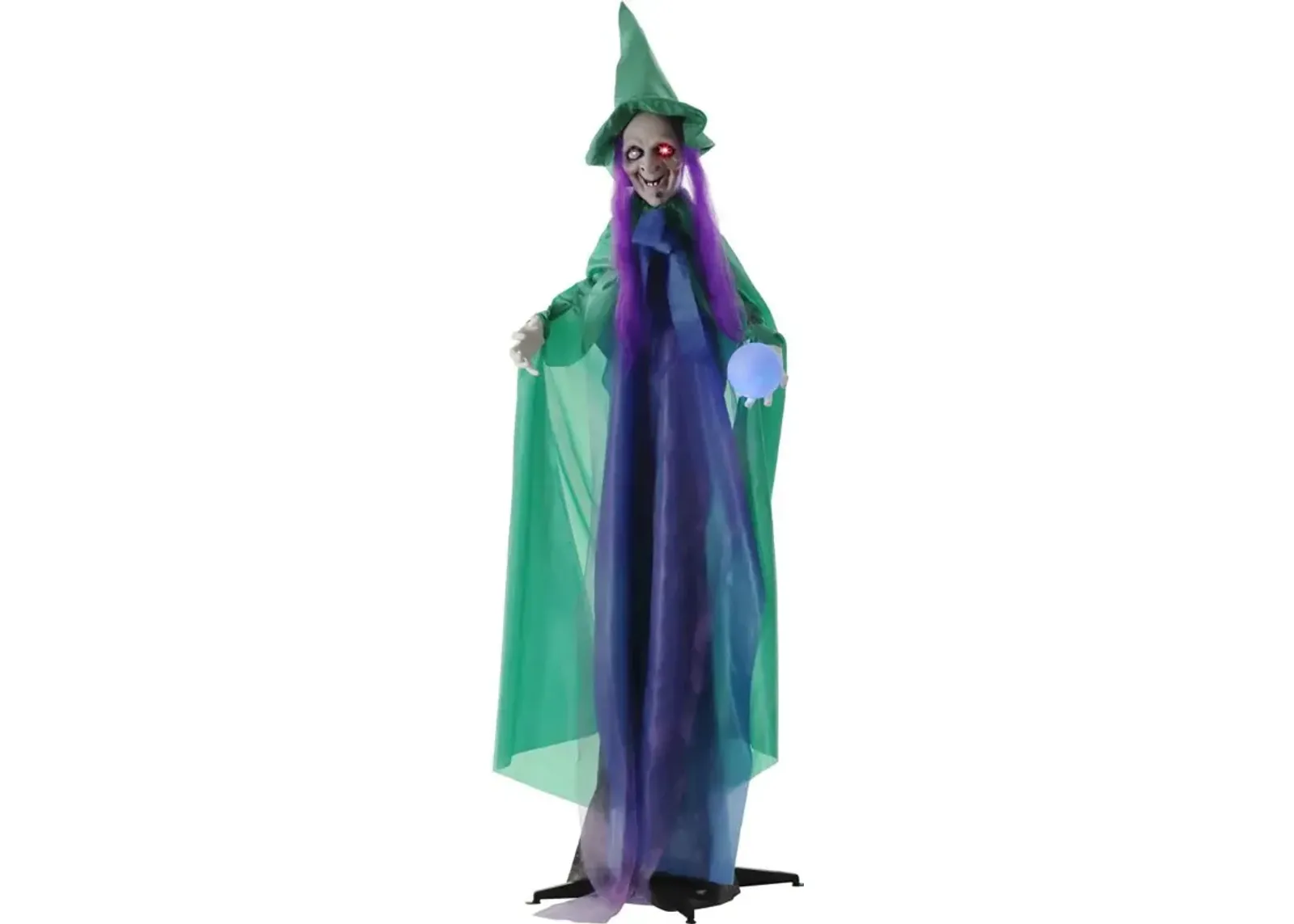 Haunted Hill Farm 6FT Animated Standing Witch with Crystal Ball