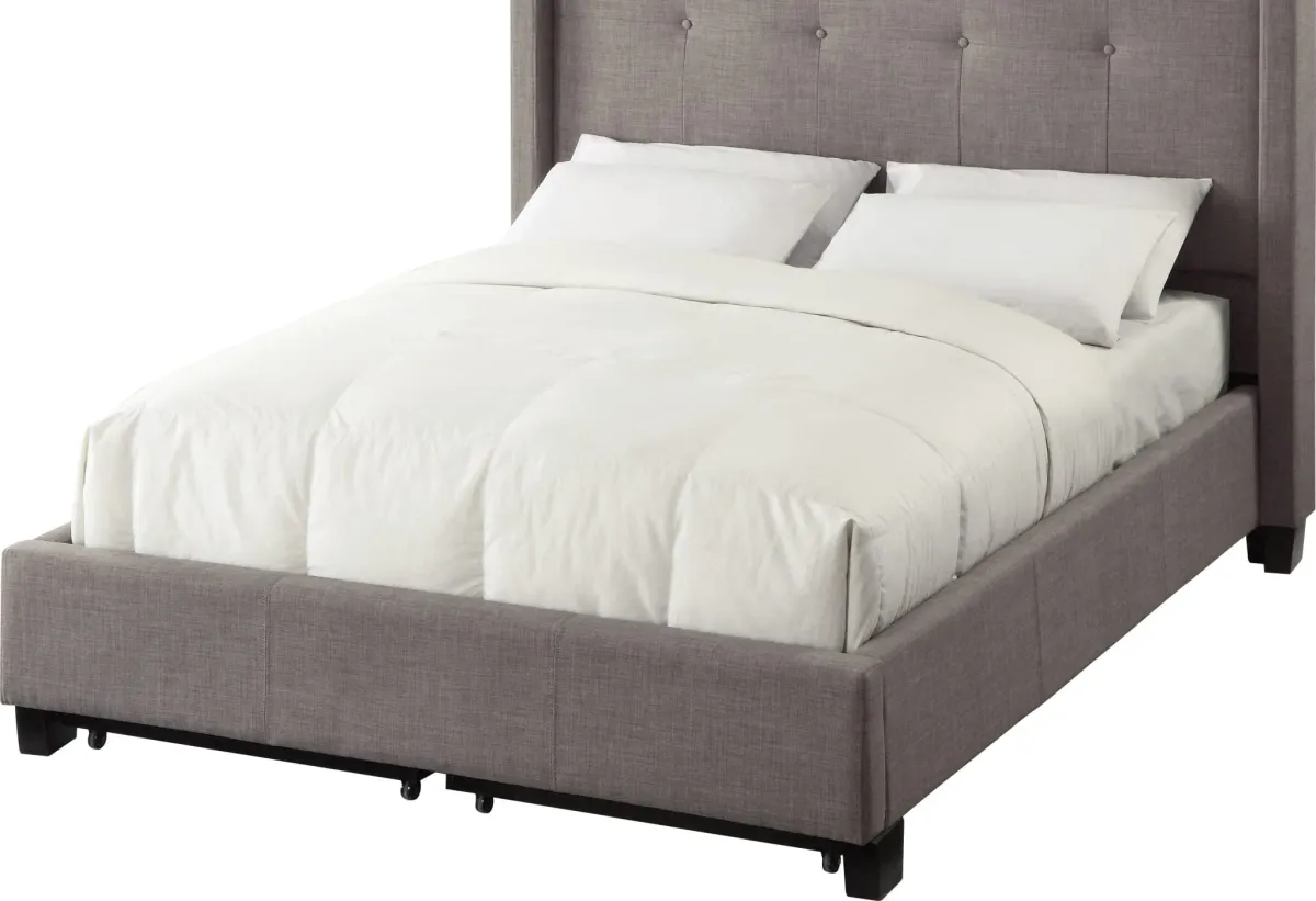 Madeleine Full-size Wingback Platform Storage Bed