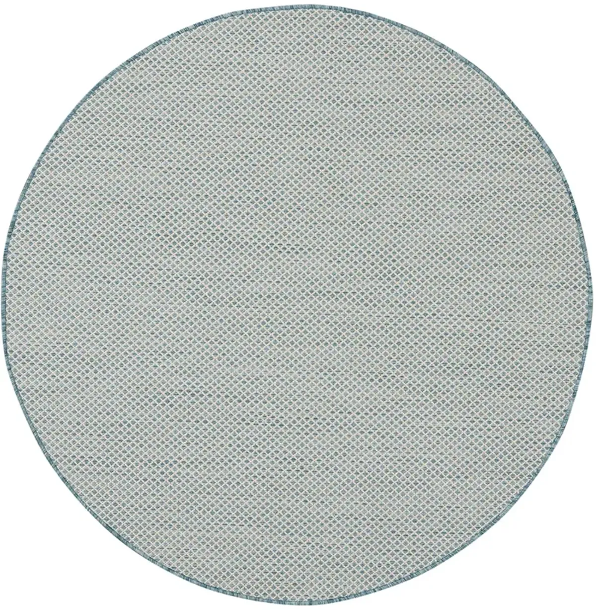 Courtyard COU01 Ivory/Aqua 4' x Round Rug