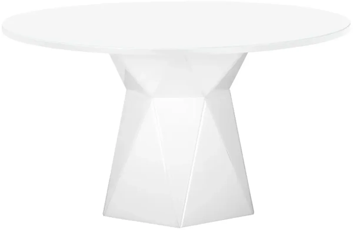 Iris White Glass Dining Table