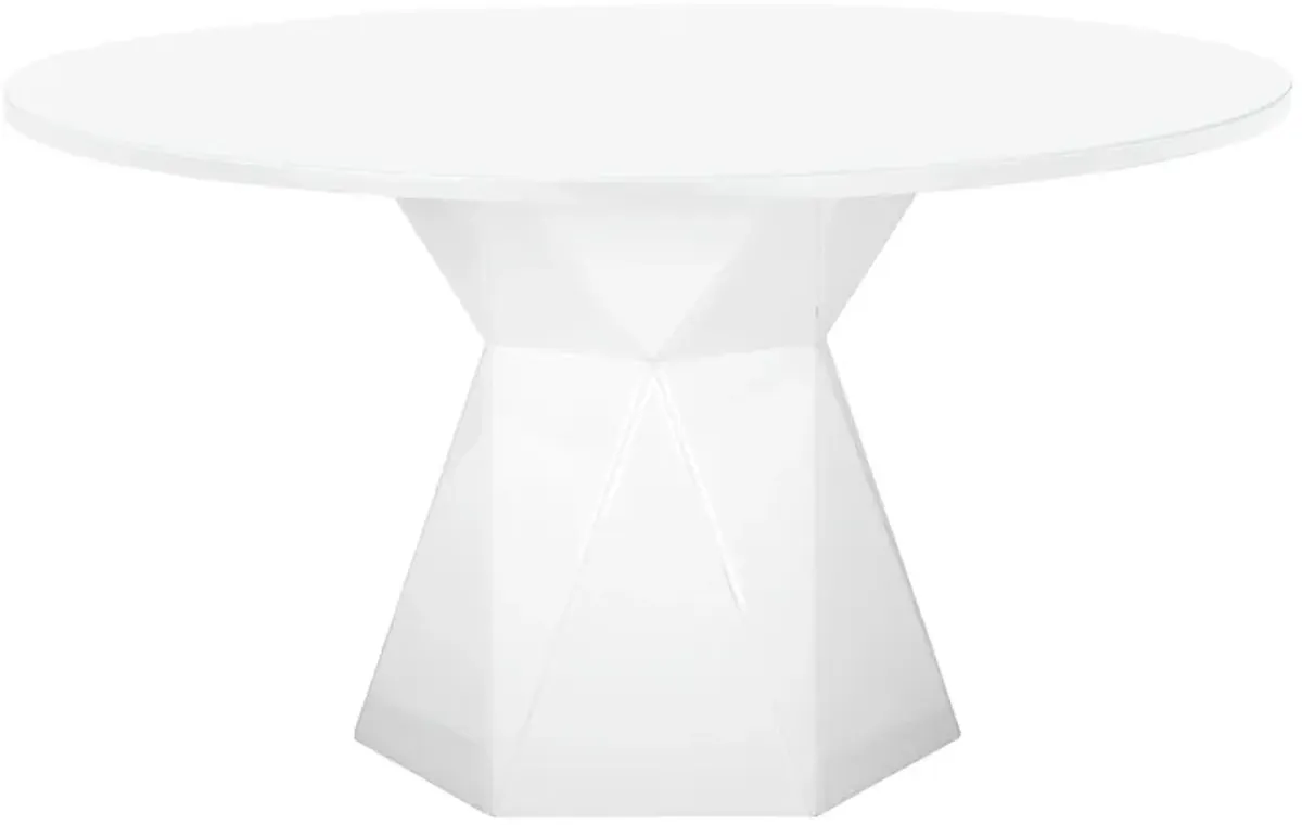 Iris White Glass Dining Table