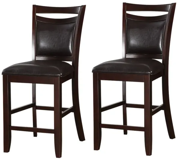 Classic Wooden Armless High Chair, Brown & Black, Set of 2 - Benzara