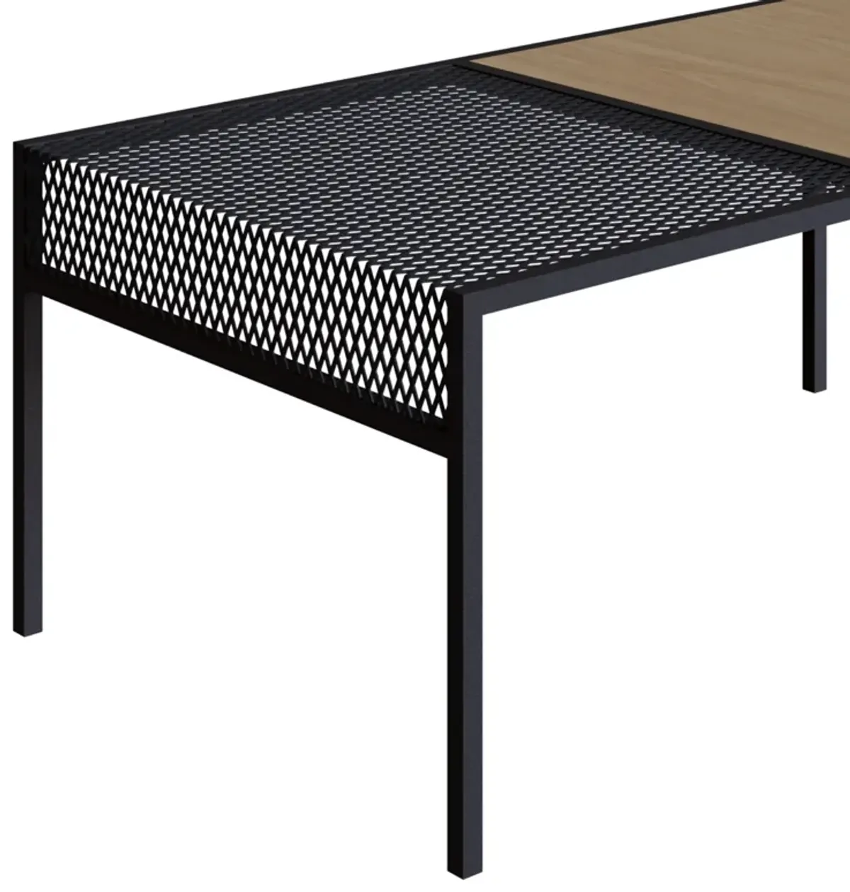 Kybele Brown and Black Iron Mesh Accent  Coffee Table