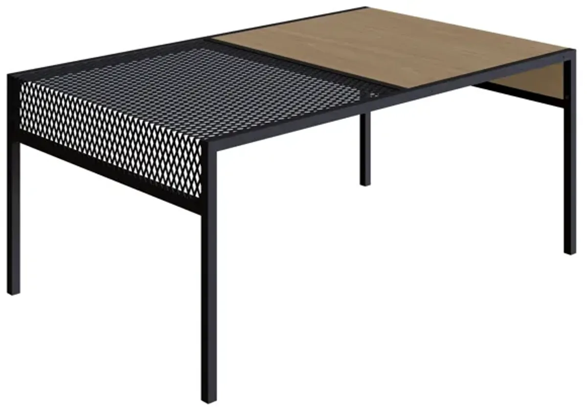 Kybele Brown and Black Iron Mesh Accent  Coffee Table