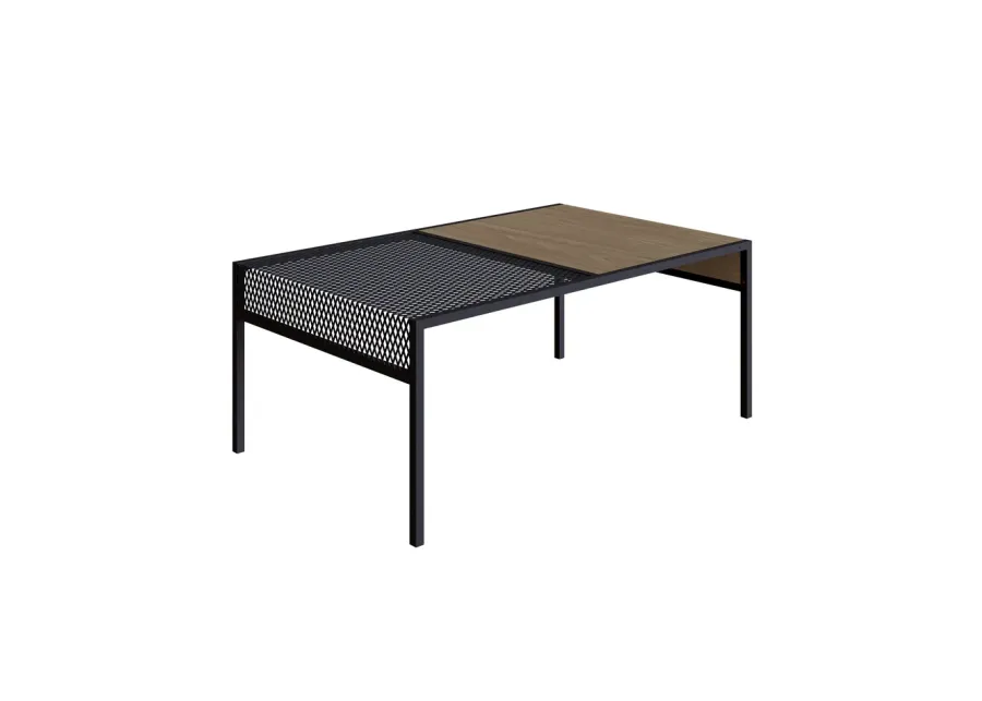 Kybele Brown and Black Iron Mesh Accent  Coffee Table