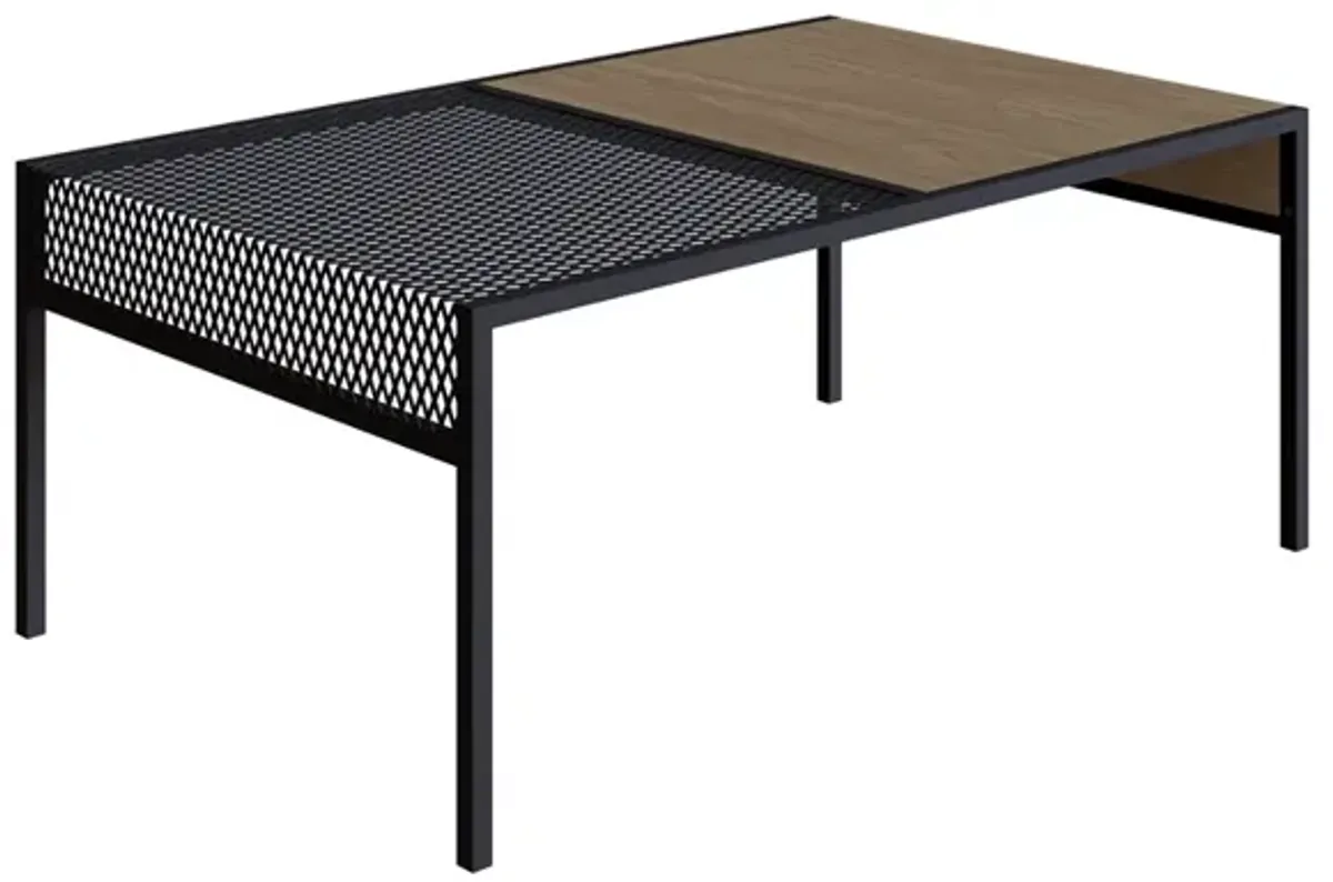 Kybele Brown and Black Iron Mesh Accent  Coffee Table