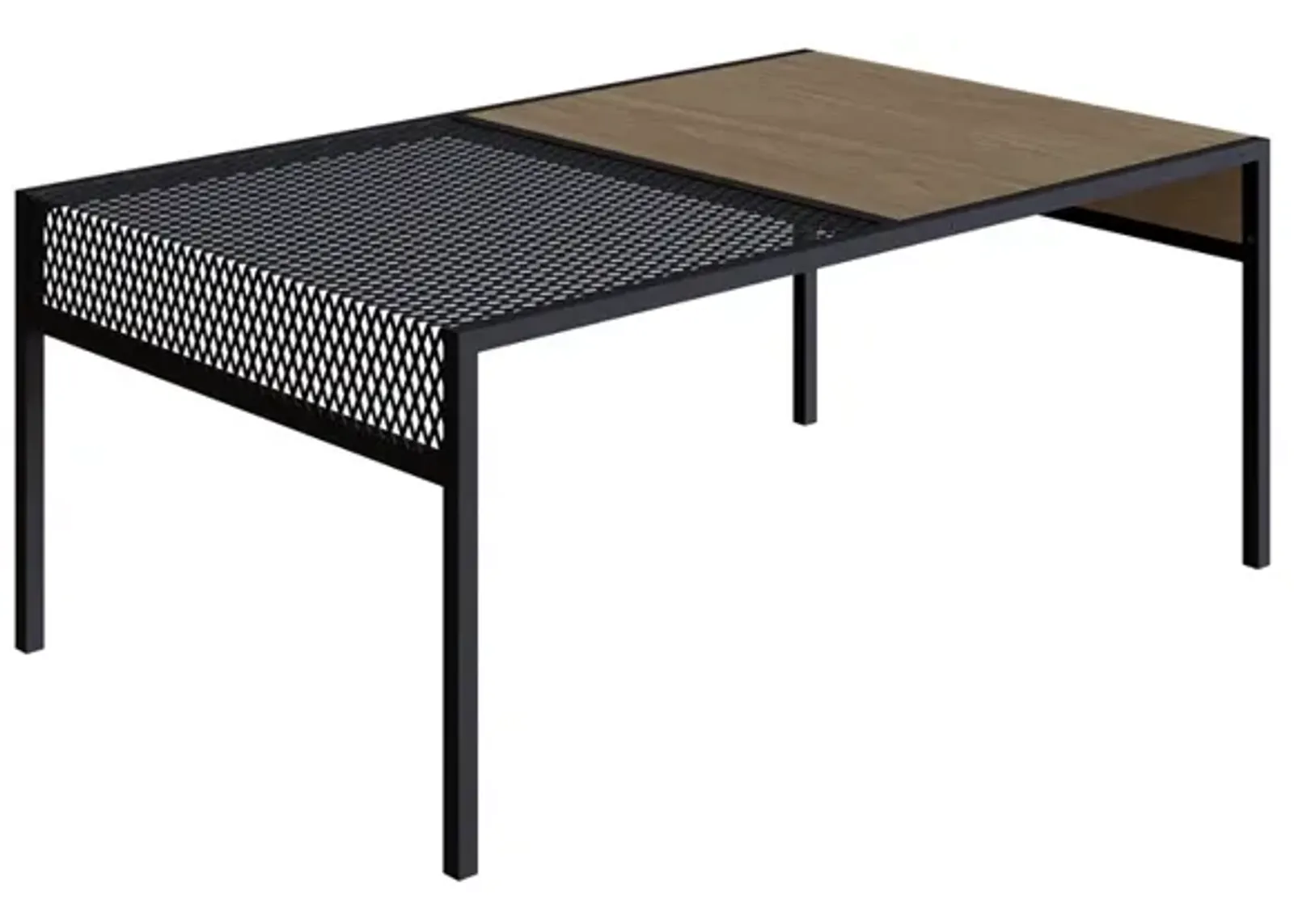 Kybele Brown and Black Iron Mesh Accent  Coffee Table