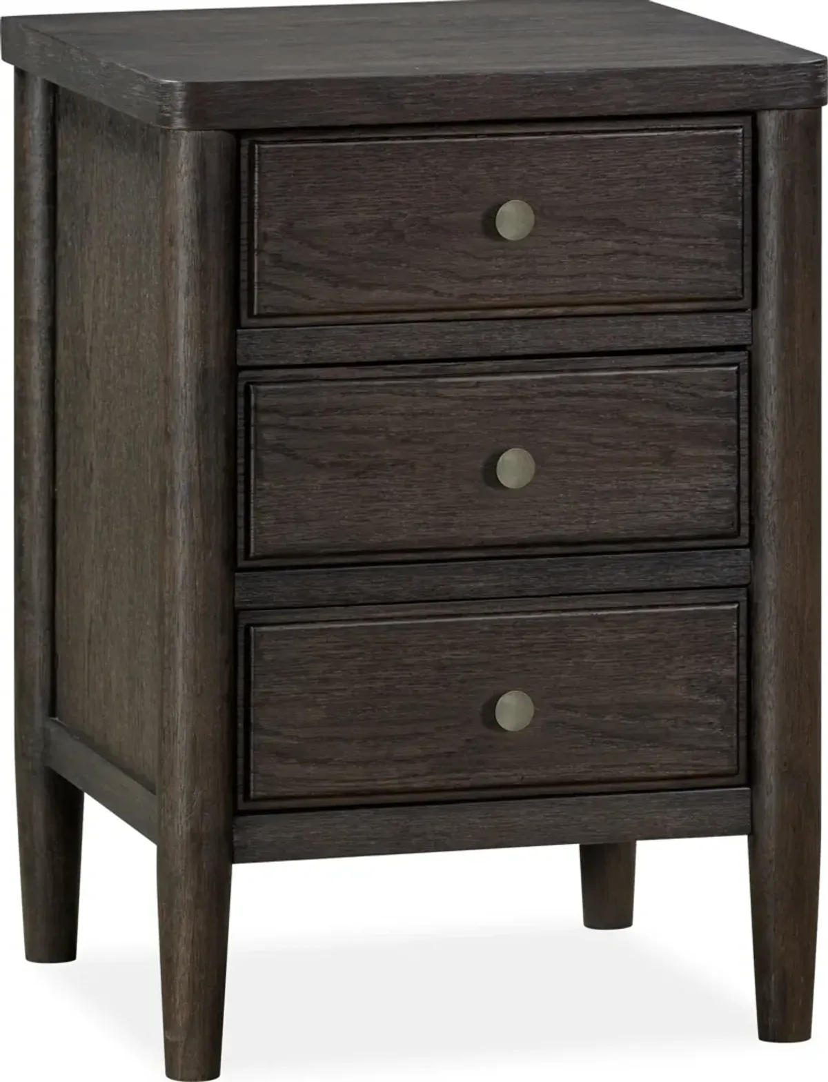 Rockport Three Drawer Small Nightstand in Yin