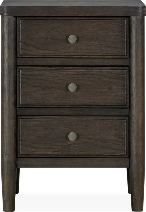 Rockport Three Drawer Small Nightstand in Yin