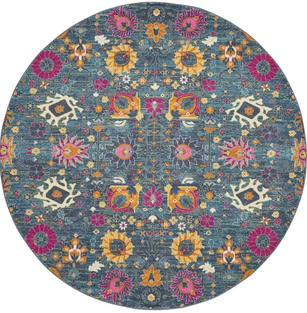 Passion PSN01 Denim 8' x Round Rug