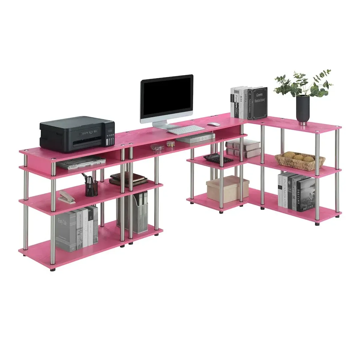 Convenience Concepts Designs2Go No Tools Desk, Printer Stand, and Console Table Set