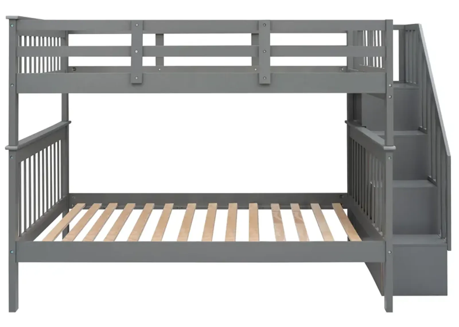 Modern Storage Bunk Bed with Open Shelves