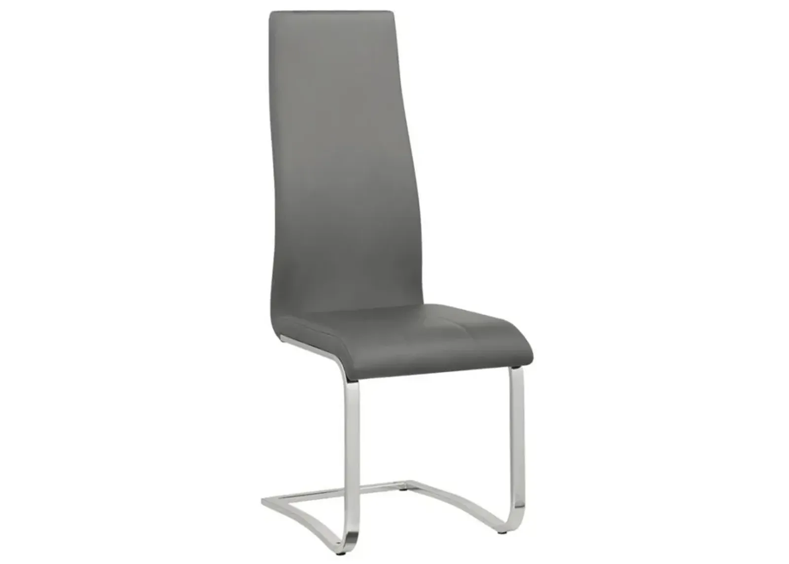 Leatherette Dining Chair with Breuer Style, Set of 4, Gray