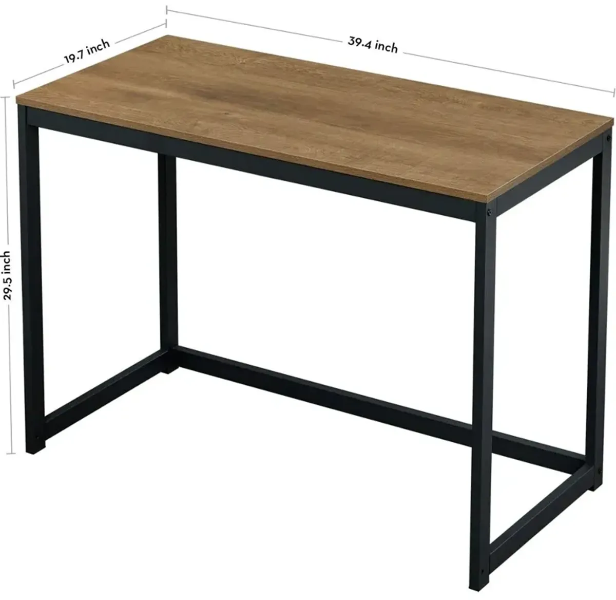 Hivvago Modern Home Office Laptop Computer Desk Table with Black Metal Frame Wood Top