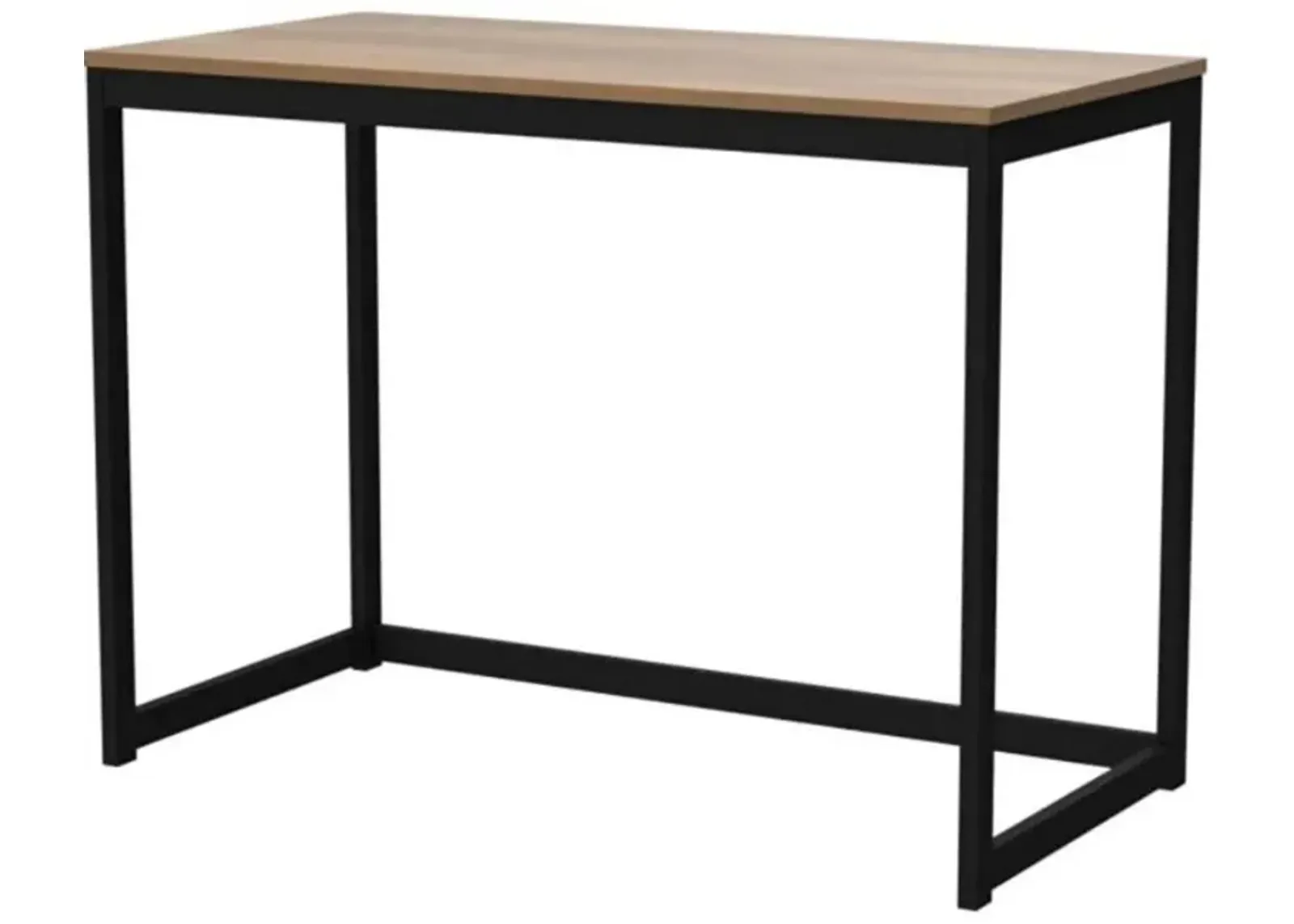 Hivvago Modern Home Office Laptop Computer Desk Table with Black Metal Frame Wood Top