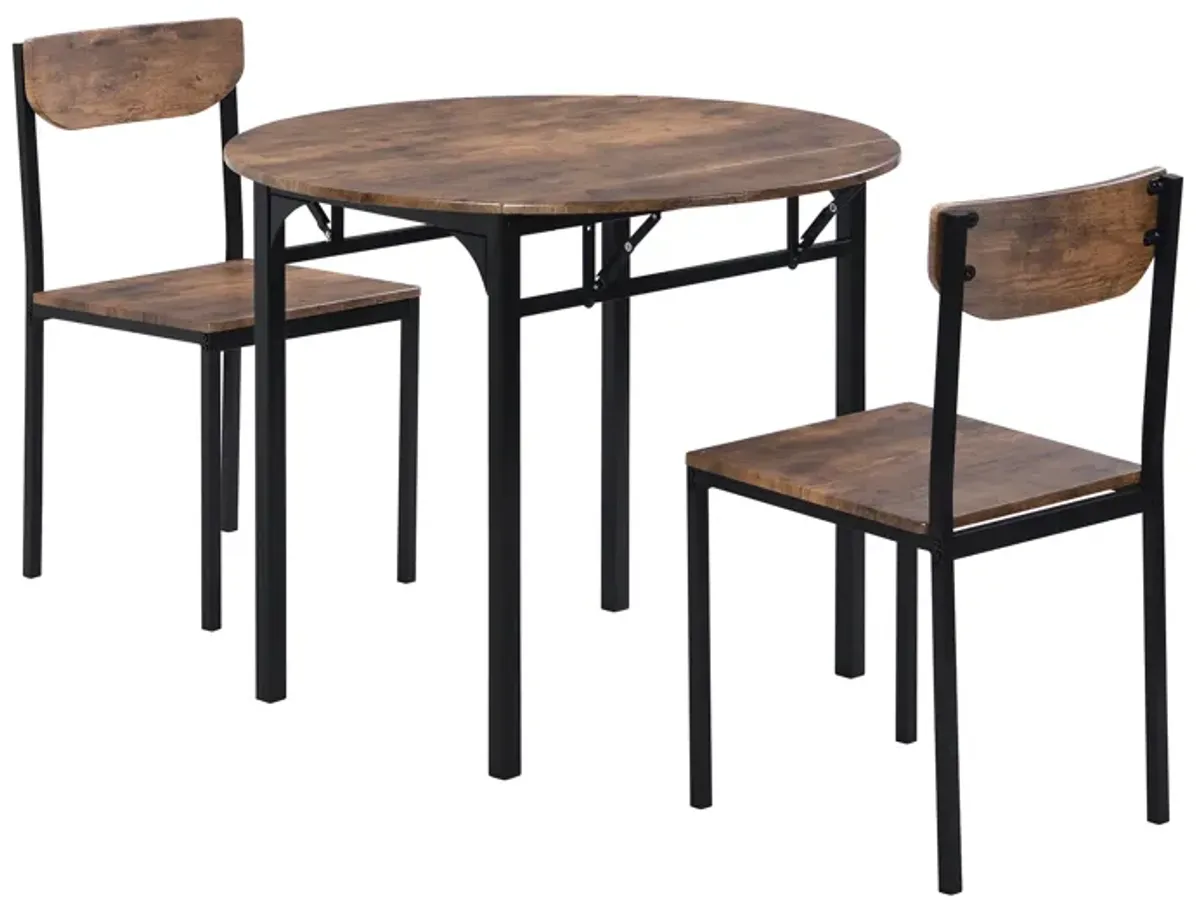 Merax Modern 3-Piece Round Dining Table Set