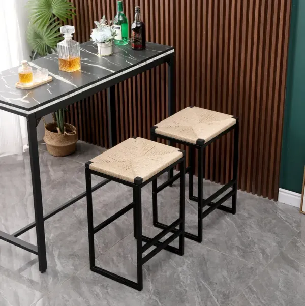 Streamdale 2 Backless Bar Stools in Paper Rope Woven Chairs