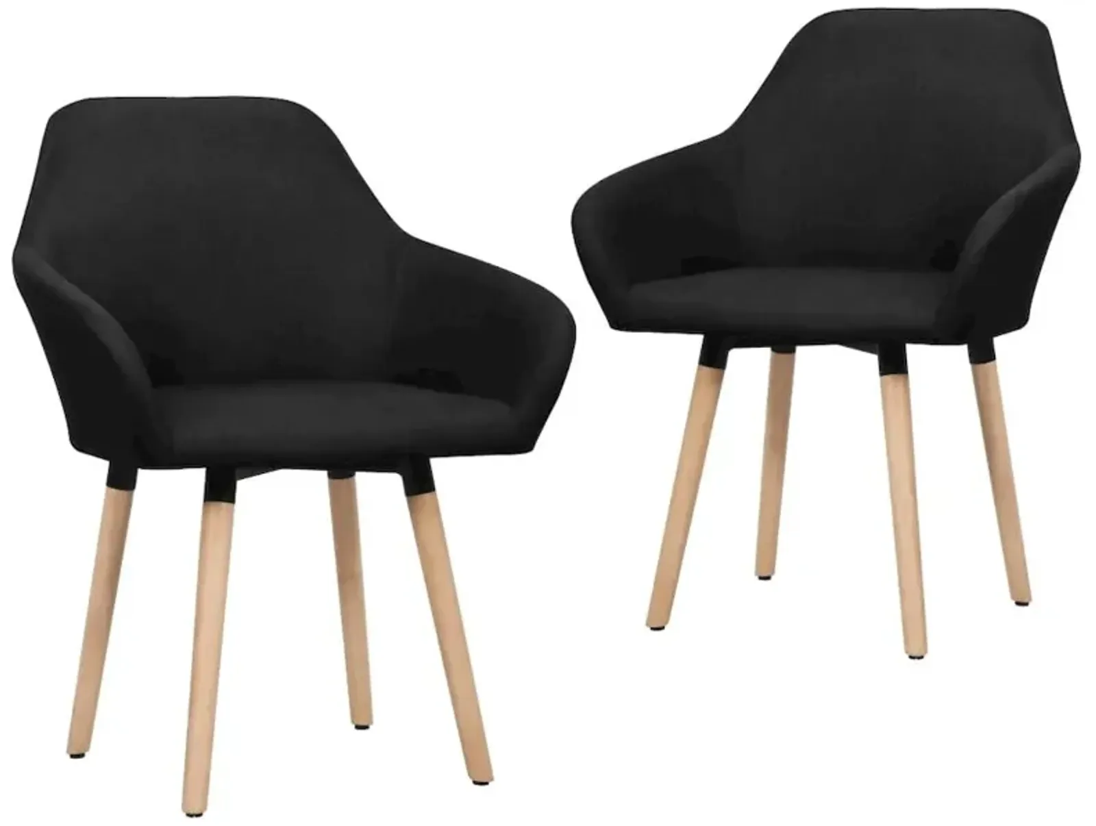 Dining Chairs 2 pcs Black Fabric