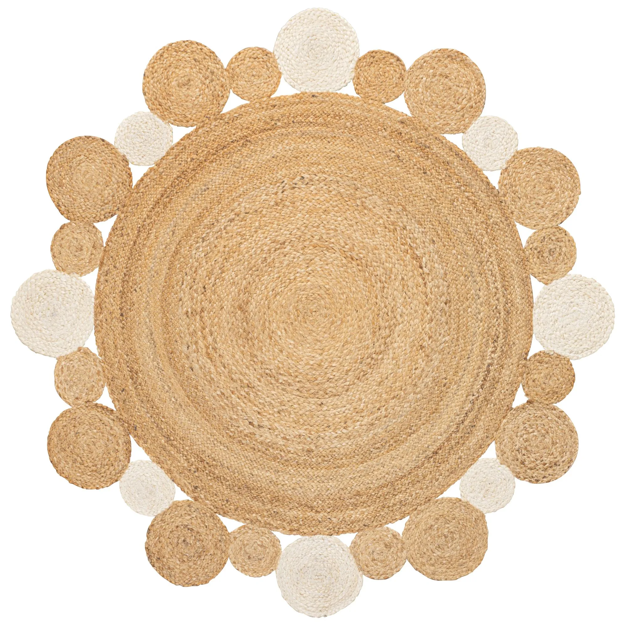 Ayana Two Tone Jute Hippy Circle Area Rug