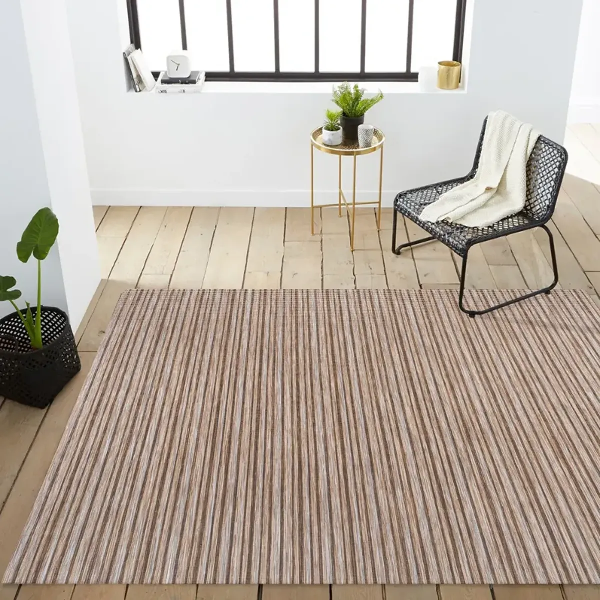 Finn Modern Farmhouse Pinstripe Area Rug