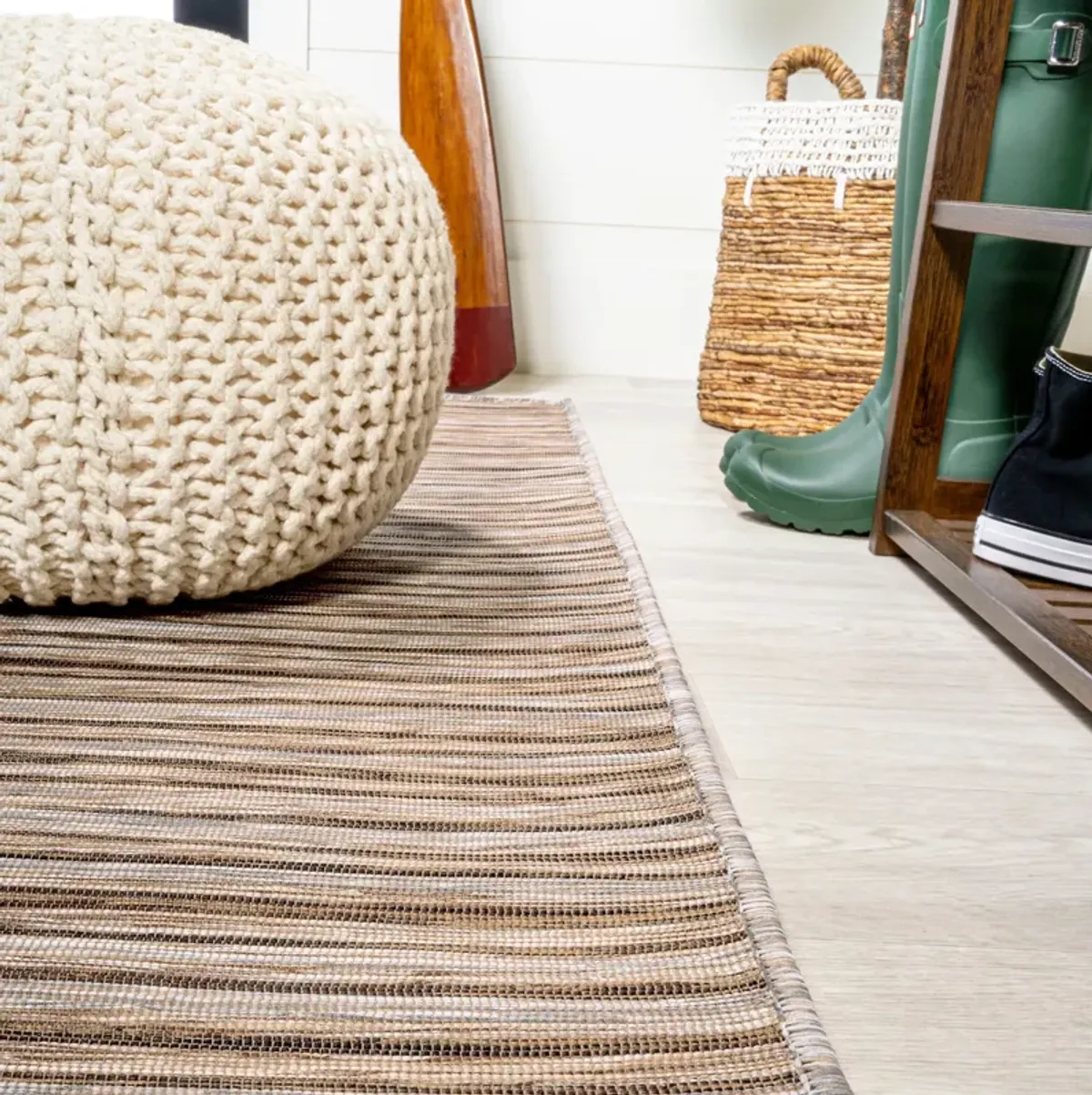 Finn Modern Farmhouse Pinstripe Area Rug