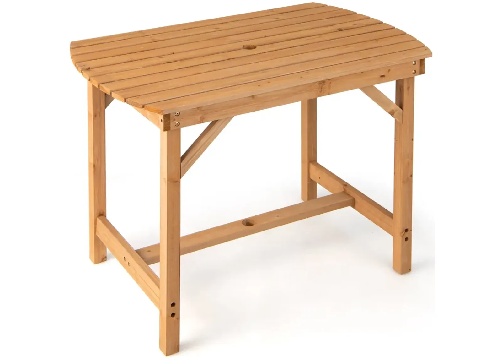 Outdoor Fir Wood Dining Table with Umbrella Hole