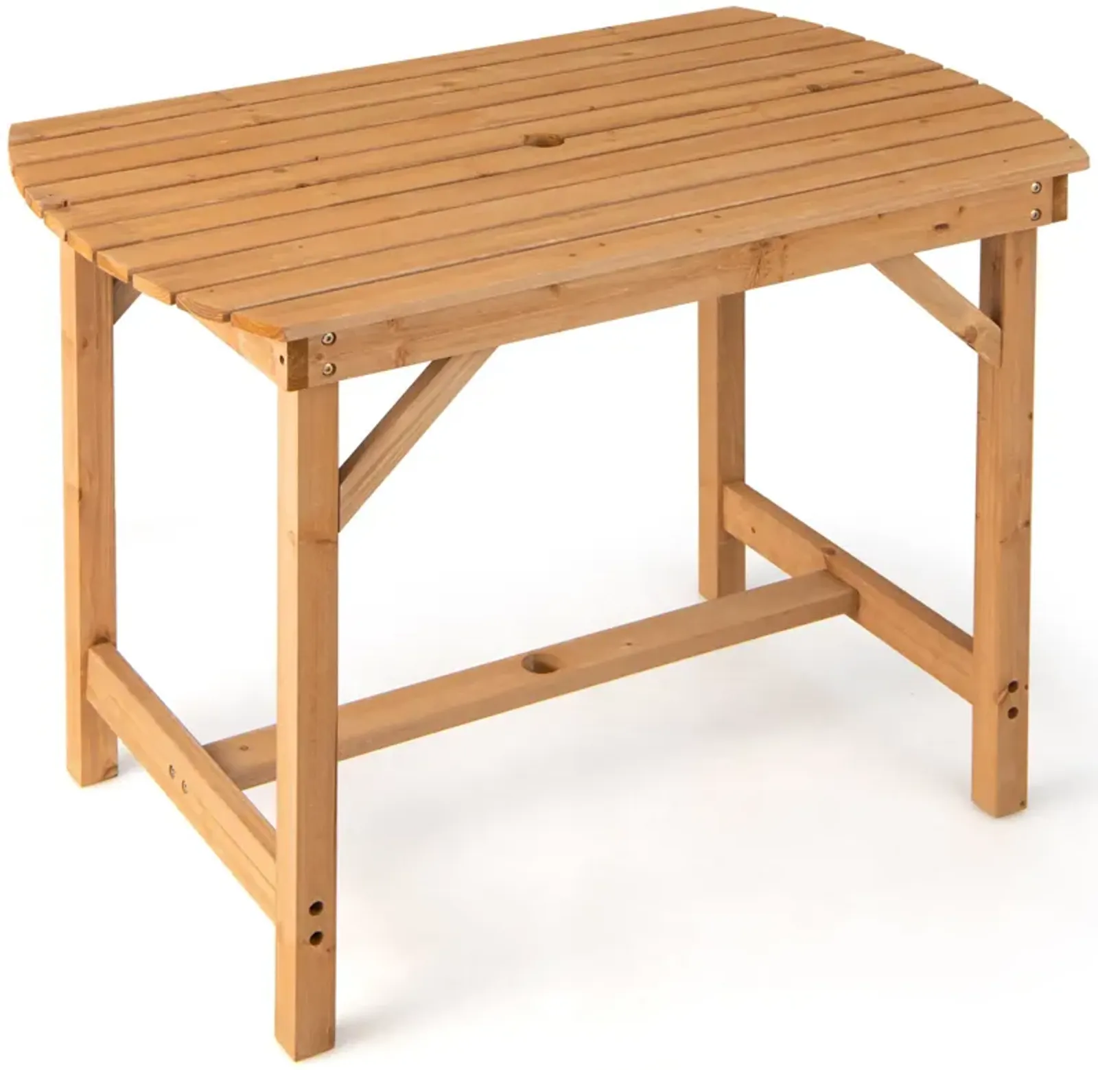 Outdoor Fir Wood Dining Table with Umbrella Hole