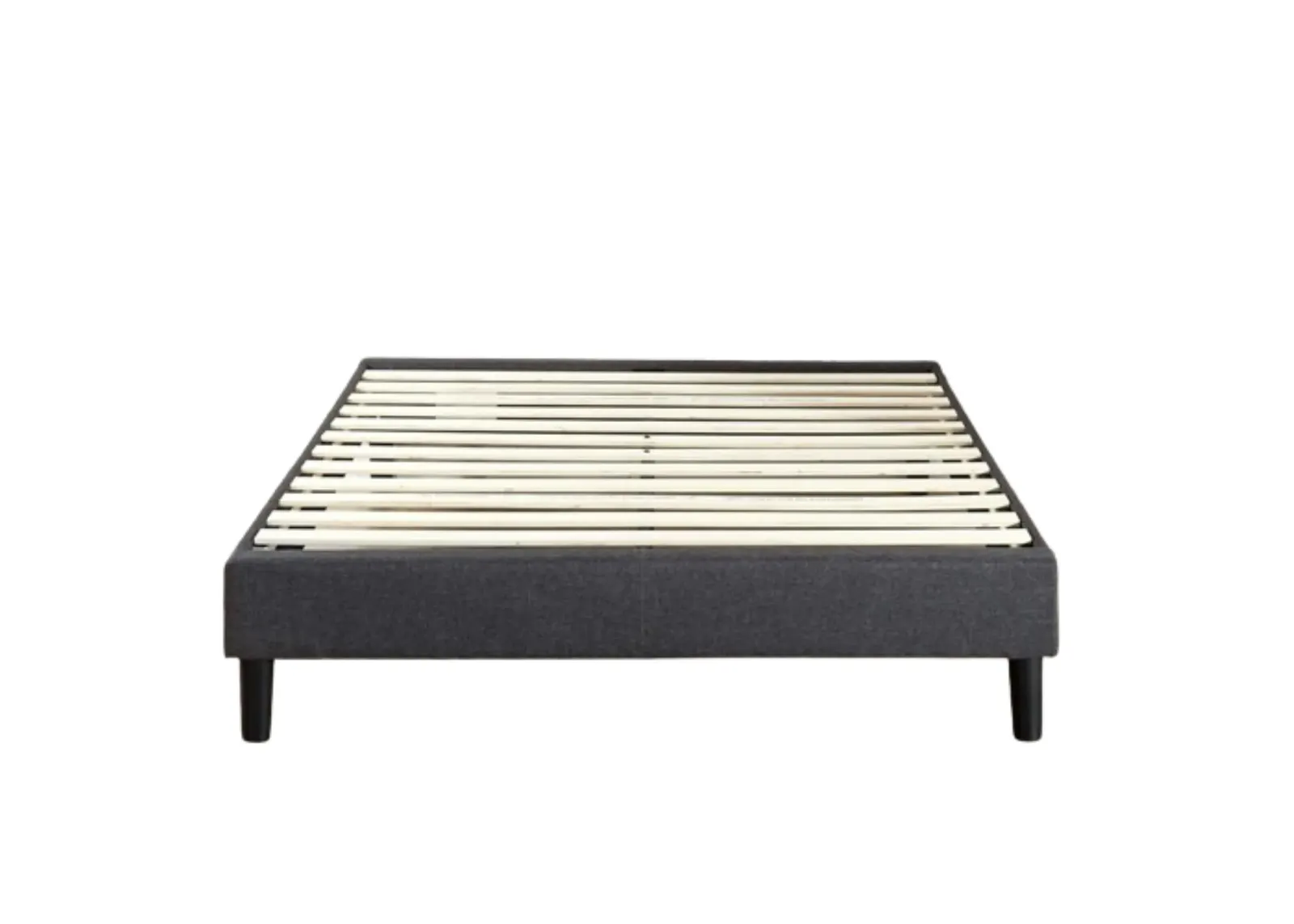 Hivvago King size Modern Grey Upholstered Padded Platform Bed Fame