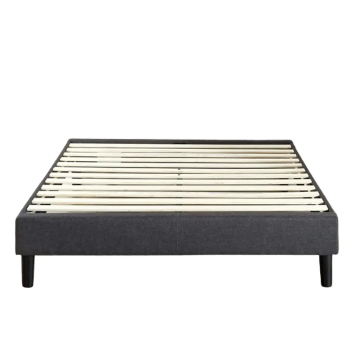 Hivvago King size Modern Grey Upholstered Padded Platform Bed Fame