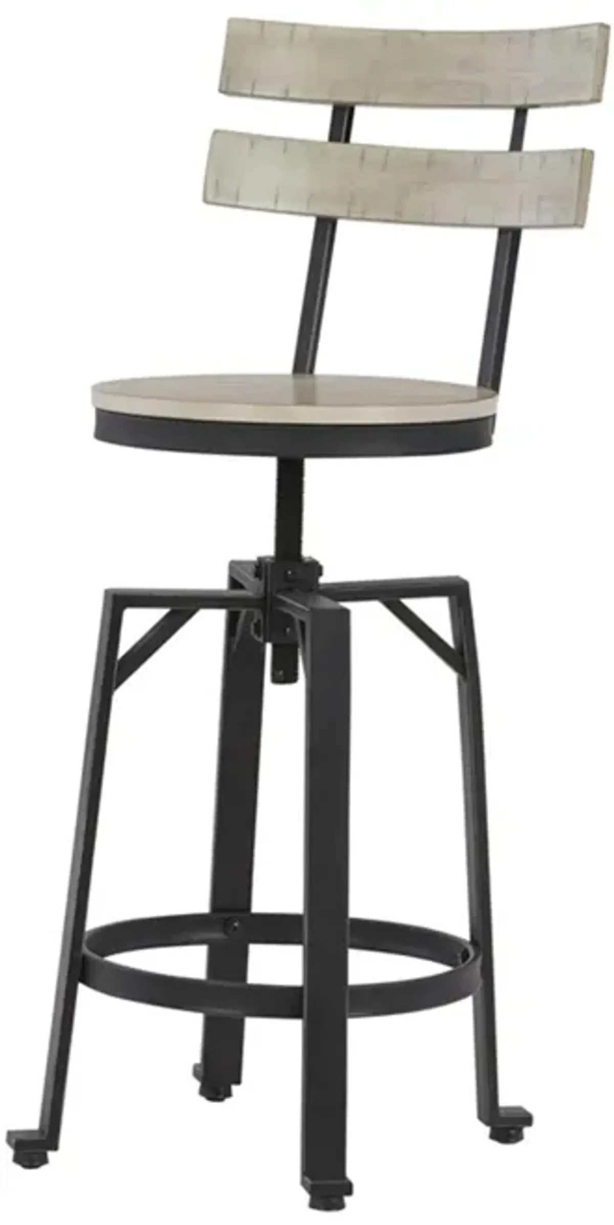 Xin 24-28 Inch Barstool Chair, Set of 2, Adjustable Height, Brown, Black - Benzara