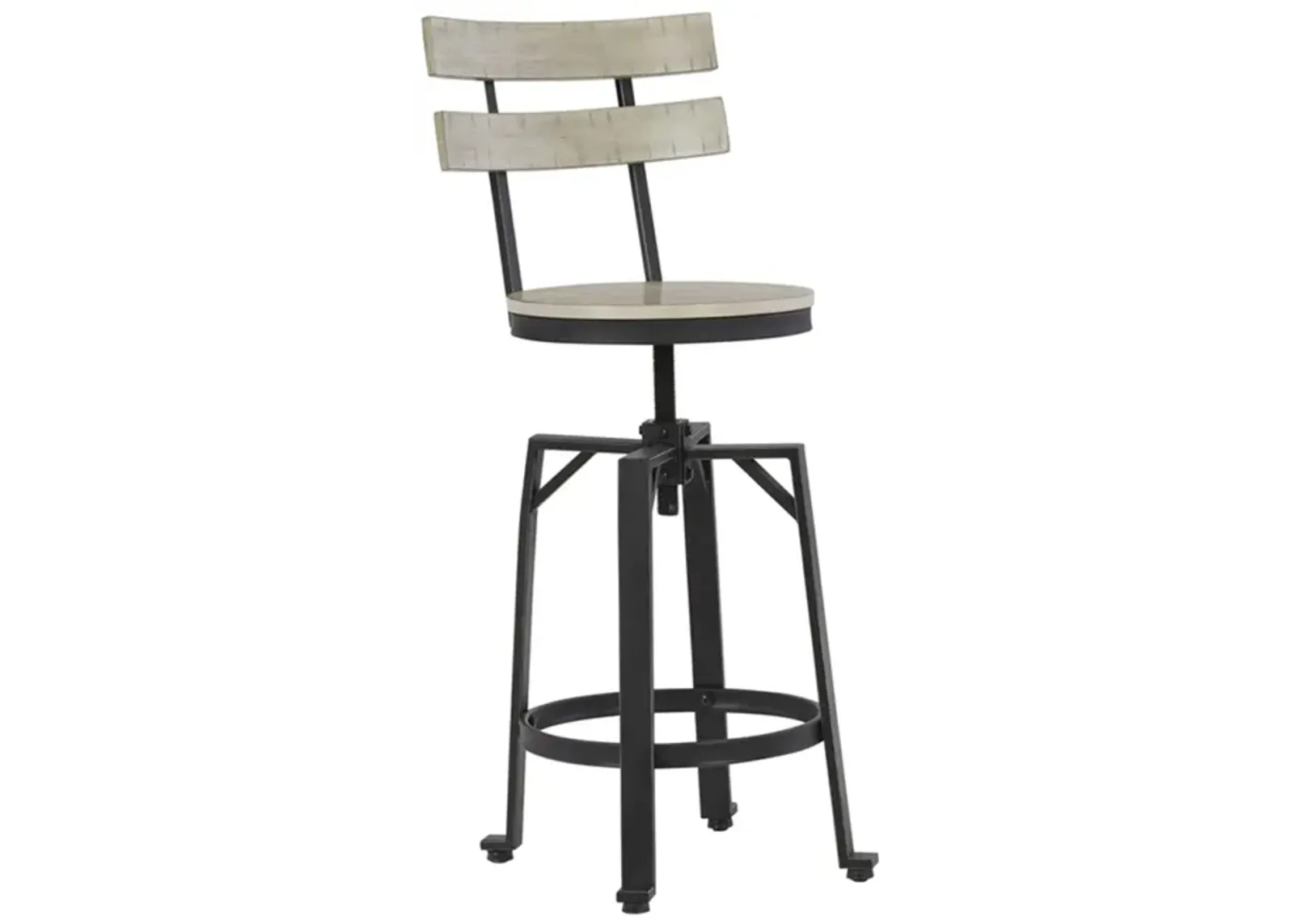 Xin 24-28 Inch Barstool Chair, Set of 2, Adjustable Height, Brown, Black - Benzara