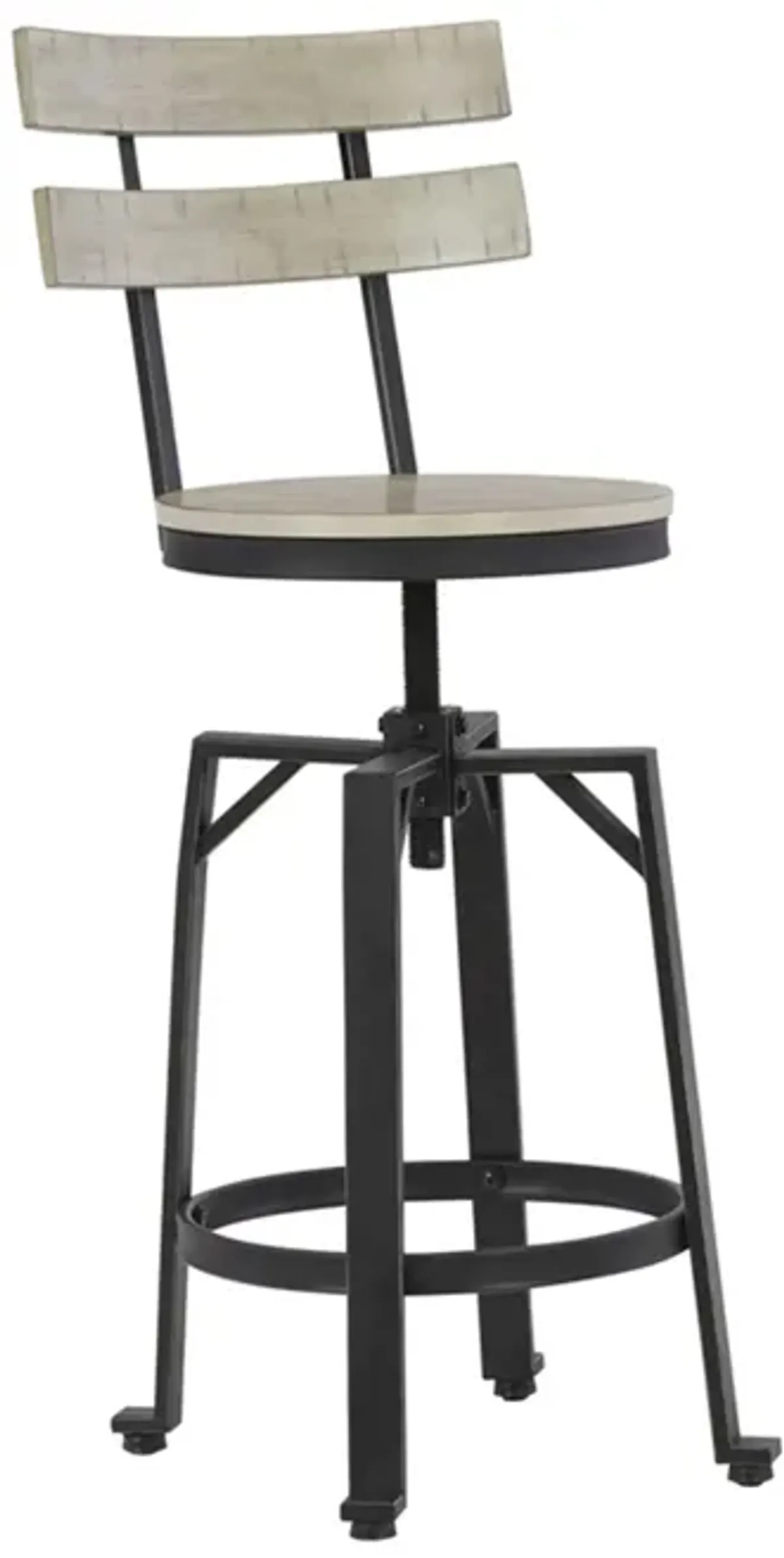 Xin 24-28 Inch Barstool Chair, Set of 2, Adjustable Height, Brown, Black - Benzara