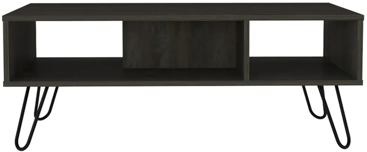 Homezia 40" Carbon Espresso Manufactured Wood Rectangular Coffee Table