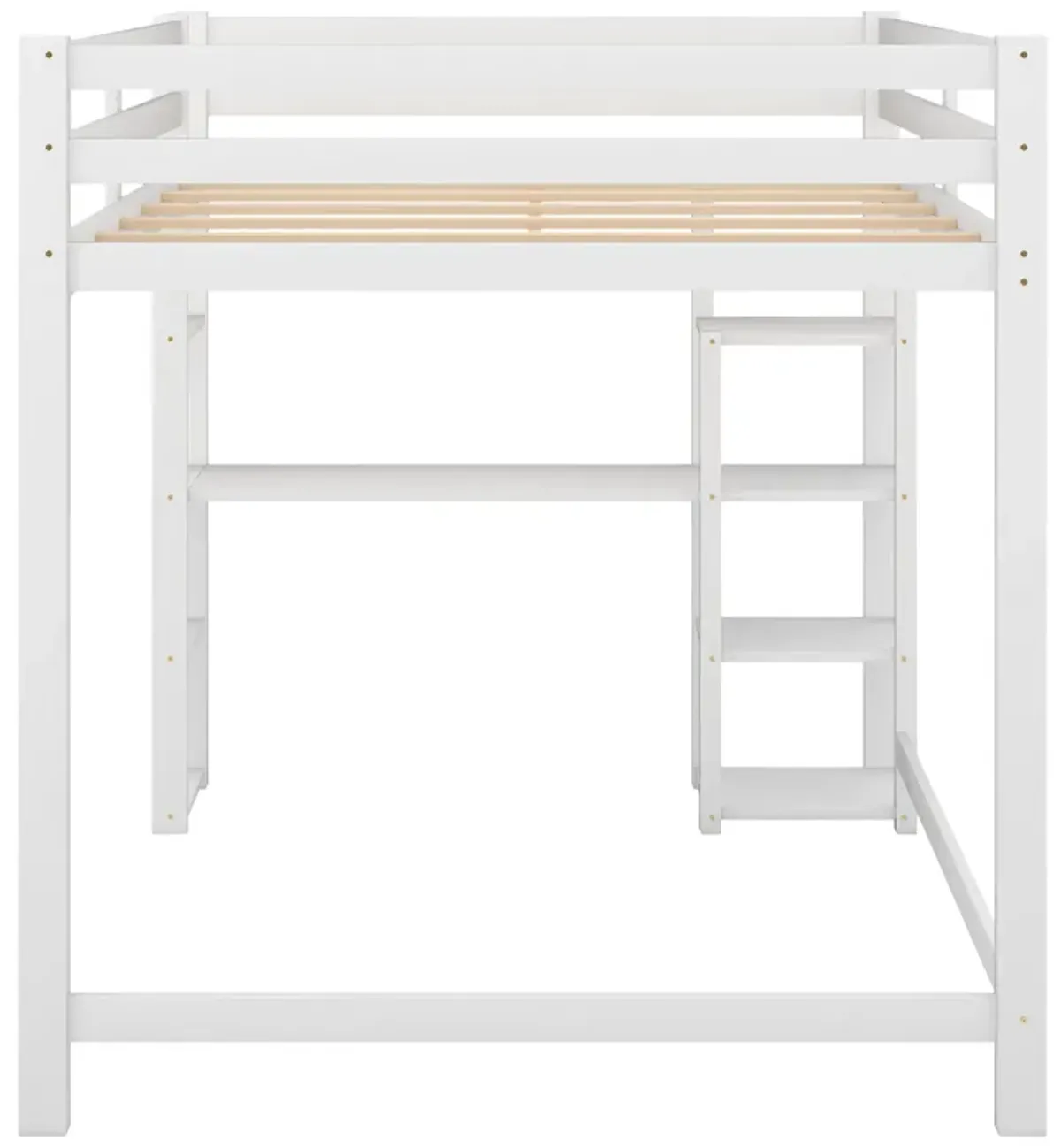 Merax Classic Loft Bed with Built-in Desk and Shelves