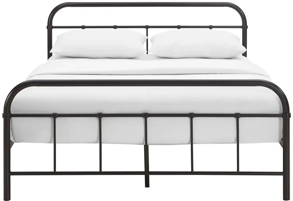 Modway Furniture  36.5 x 84.5 in. Maisie Queen Stainless Steel Bed Frame